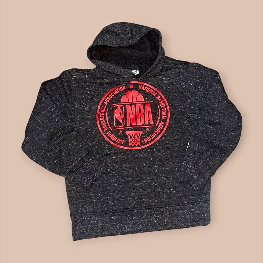 NBA Pullover Hoodie Sweatshirt Size Boys 8 Gray/Red